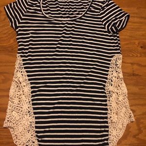 Stripes Tee with Lace sides